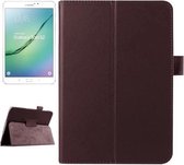 Litchi Texture Horizontale Flip Effen Kleur Smart Leather Case met Twee-vouwbare Houder & Slaap- / Wekfunctie voor Galaxy Tab S2 8.0 / T715 (Bruin)