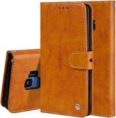 Voor Galaxy S9 Oil Wax Texture Horizontal Flip lederen tas met houder & kaartsleuven & portemonnee (bruin)