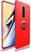 lenuo schokbestendig TPU-hoesje voor OnePlus 7 Pro, met onzichtbare houder (rood)