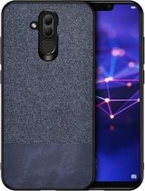 Schokbestendige splicing PU + stoffen beschermhoes voor Huawei Mate 20 Lite (blauw)