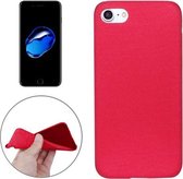 Voor iPhone 8 & 7 denim textuur TPU beschermhoes achterkant (rood)