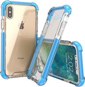 Voor iPhone X / XS PC + TPU Valbestendige beschermende achterkant van de beschermhoes (blauw)