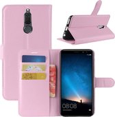 Voor Huawei Mate 10 Lite Litchi Texture PU + TPU horizontale flip lederen tas met houder & kaartsleuven & portemonnee (roze)