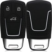 kwmobile autosleutel hoesje geschikt voor Audi 3-knops Smartkey autosleutel (alleen Keyless Go) - Autosleutel behuizing in mat wit / zwart