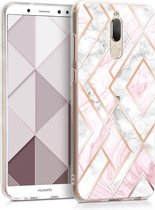 kwmobile telefoonhoesje voor Huawei Mate 10 Lite - Hoesje voor smartphone in roségoud / wit / oudroze - Glory Mix Gekleurd Marmer design