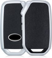 kwmobile autosleutelhoes compatibel met Kia 3-knops Smart Key autosleutel - TPU beschermhoes in zilver / zwart - Autosleutelcover