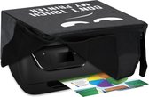kwmobile hoes voor HP OfficeJet 3831 - Beschermhoes voor printer - Cover in wit / zwart - Don't Touch My Printer design