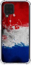 Telefoon Hoesje Geschikt voor Samsung Galaxy A12 Leuk Hoesje met transparante rand Nederlandse Vlag