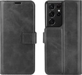 Samsung Galaxy S21 Ultra Hoesje - Mobigear - Wallet Serie - Kunstlederen Bookcase - Zwart - Hoesje Geschikt Voor Samsung Galaxy S21 Ultra