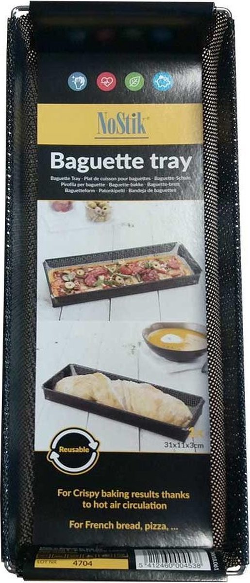 Goedkoopste Nostik Baguette Tray 31x11x3 cm Zwart