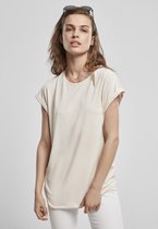 Urban Classics Dames Tshirt -M- Color Melange Extended Shoulder Creme