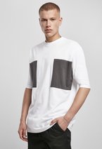 Urban Classics Heren Tshirt -XL- Big Double Pocket Wit/Grijs