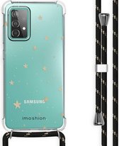 iMoshion Design hoesje met koord Galaxy A52(s) (5G/4G) - Sterren - Goud / Transparant