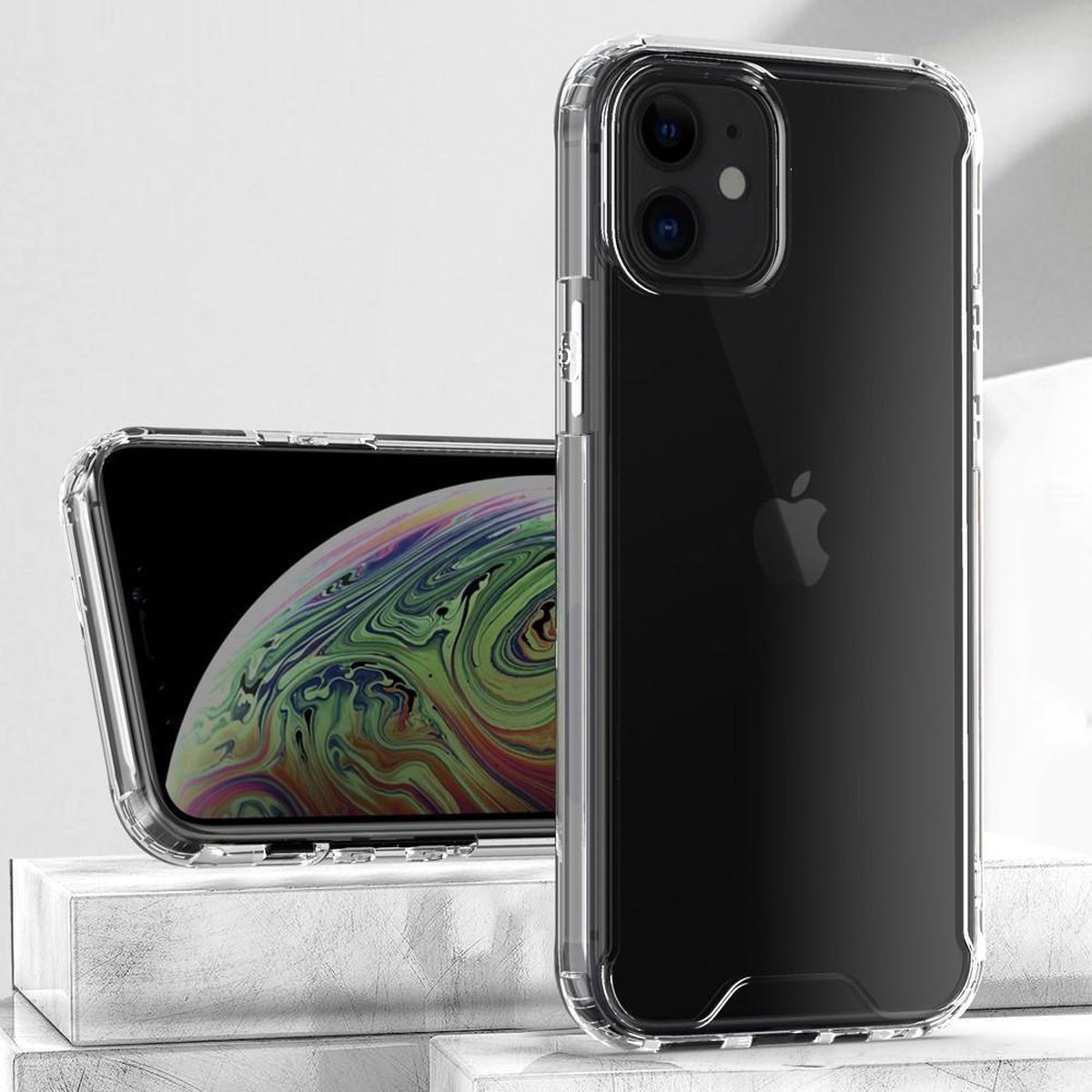 Geschikt voor iPhone 12 / 12 Pro bumper case TPU + acryl - transparant