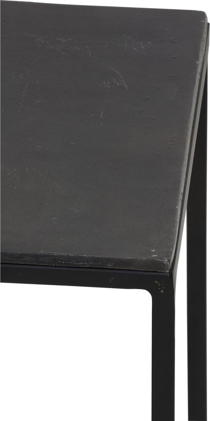 Light & Living Table d'appoint BOCA - noir antique brut de plomb-mat - lot de 2