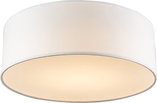 QAZQA drum led - Moderne LED Plafondlamp - 1 lichts - Ø 300 mm - Wit - Woonkamer | Slaapkamer | Keuken