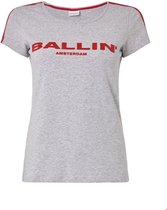 Ballin Amsterdam t-shirt grijs gemêleerd met rode streep - S
