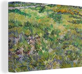 Canvas Schilderijen - Lang gras met vlinders - Vincent van Gogh - 80x60 cm - Wanddecoratie
