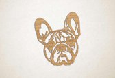 Wanddecoratie - Hond - Franse Bulldog 4 - XS - 29x24cm - Eiken - muurdecoratie - Line Art