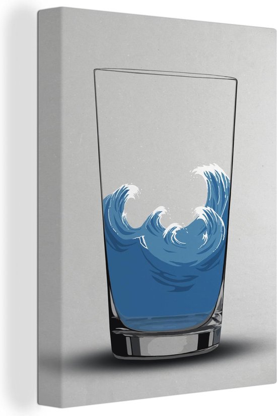 Storm In Een Glas Water Canvas Schilderij Storm in een glas water, illustratie - 60x80 cm