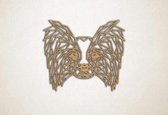 Line Art - Hond - Papillon - S - 45x53cm - Eiken - geometrische wanddecoratie