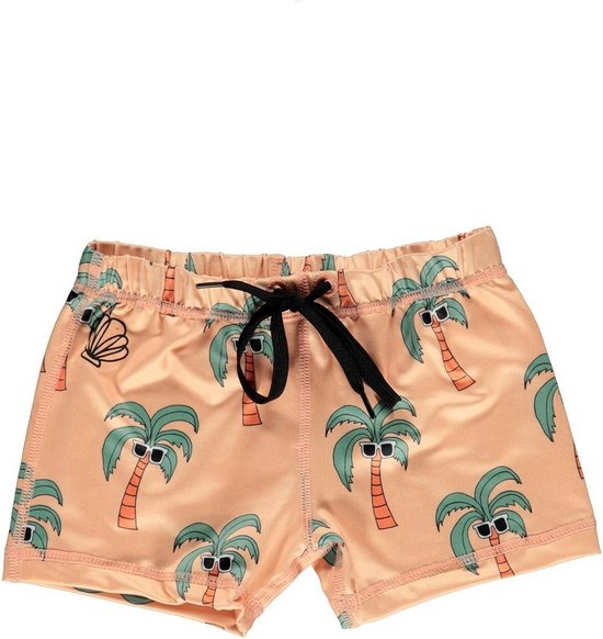 Beach & Bandits - UV Zwemshorts voor kinderen - Palm Breeze - Sunny Cream - maat 92-98cm