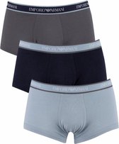 Emporio Armani 3-pack boxershorts trunk - blauw/grijs/donkerblauw