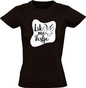 Lik me vestje Dames t-shirt | zak erin | grappig | cadeau | Zwart