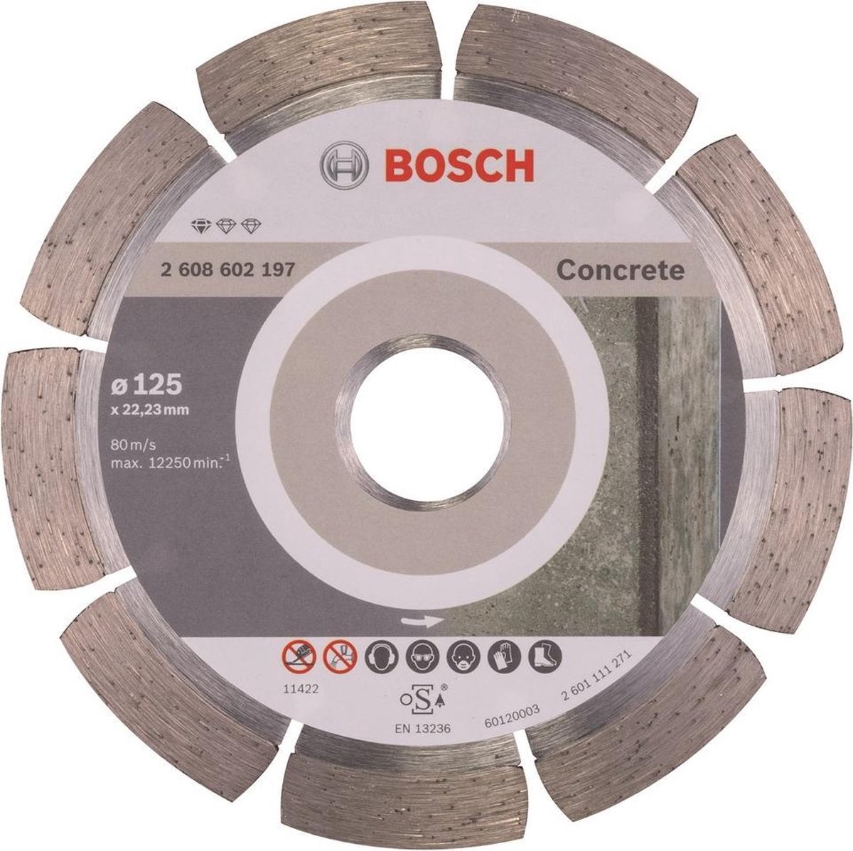 Bosch - Diamantdoorslijpschijf Standard for Concrete 125 x 22,23 x 1,6 x 10 mm - Bosch