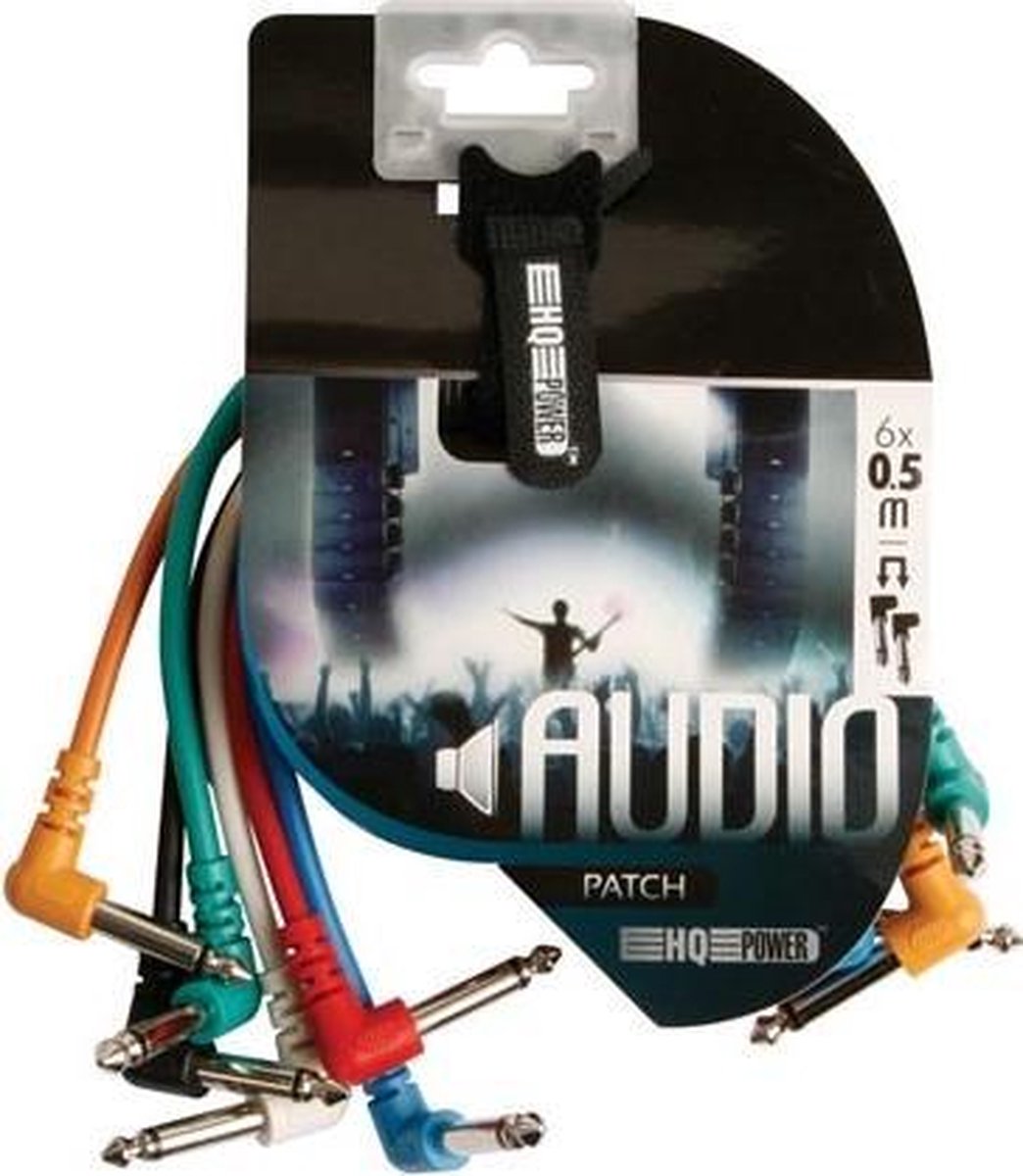 HQ-Power Patchkabel, set, 6 kleuren, 2 x jack 6.35 mm manne