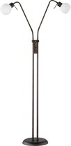 LED Vloerlamp - Nitron Frudo - 8W - E14 Fitting - Warm Wit 3000K - 2-lichts - Rond - Roestkleur - Aluminium