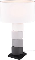 LED Tafellamp - Tafelverlichting - Nitron Konan - E27 Fitting - Rond - Mat Wit - Keramiek