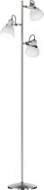 LED Vloerlamp - Nitron Ginola - E14 Fitting - 3-lichts - Rond - Mat Nikkel - Aluminium