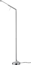 LED Vloerlamp - Nitron Filiga XL - 6W - Warm Wit 3000K - 1-lichts - Dimbaar - Rond - Mat Nikkel - Aluminium