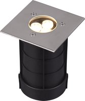 LED Grondspot - Nitron Baliyi - Inbouw Vierkant - 3W - Waterdicht IP65 - Warm Wit 3000K - Mat Nikkel - RVS