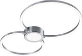 LED Plafondlamp - Nitron Hydro - 28W - Warm Wit 3000K - Dimbaar - Rond - Mat Nikkel - Aluminium
