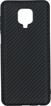 Carbon Softcase Backcover Xiaomi Redmi Note 9 Pro / 9S hoesje - Zwart