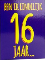 Verjaardagskaart 16 Jaar Eindelijk 17cm