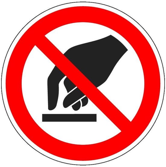 Niet Aanraken Bord Kunststof P010 300 Mm Bol niet-aanraken-bord-kunststof-p010-300-mm-bol