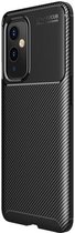 OnePlus 9 Hoesje Siliconen Carbon TPU Back Cover Zwart