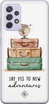 Samsung A72 hoesje siliconen - Let's get lost | Samsung Galaxy A72 case | multi | TPU backcover transparant
