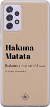 Samsung A72 hoesje siliconen - Hakuna matata | Samsung Galaxy A72 case | Bruin/beige | TPU backcover transparant