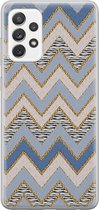 Samsung Galaxy A52 hoesje siliconen - Retro zigzag - Soft Case Telefoonhoesje - Print / Illustratie - Multi