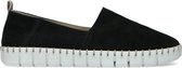 Manfield - Dames - Zwarte suède espadrilles met rubber zool - Maat 41