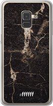 Samsung Galaxy A8 (2018) Hoesje Transparant TPU Case - Dark Golden Marble #ffffff