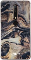 Nokia X6 (2018) Hoesje Transparant TPU Case - Wood Marble #ffffff