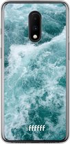 OnePlus 7 Hoesje Transparant TPU Case - Whitecap Waves #ffffff