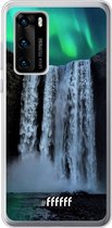 Huawei P40 Hoesje Transparant TPU Case - Waterfall Polar Lights #ffffff