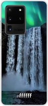 Samsung Galaxy S20 Ultra Hoesje Transparant TPU Case - Waterfall Polar Lights #ffffff