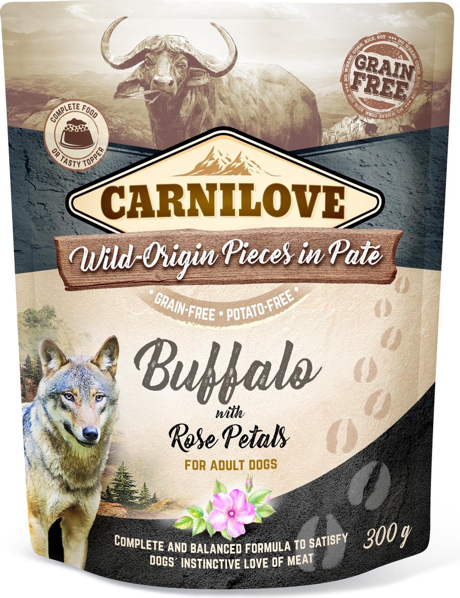 Carnilove Carnilove Dog Pouch Buffalo with Rose Petals 300g
